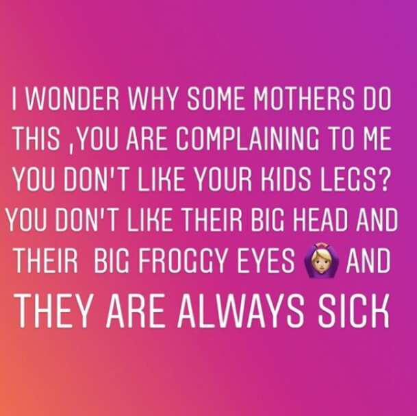 Toyin Lawani slams mothers who complain about their children’s looks (screenshot) Toyin Lawani slams mothers who complain about their children’s looks (screenshot)