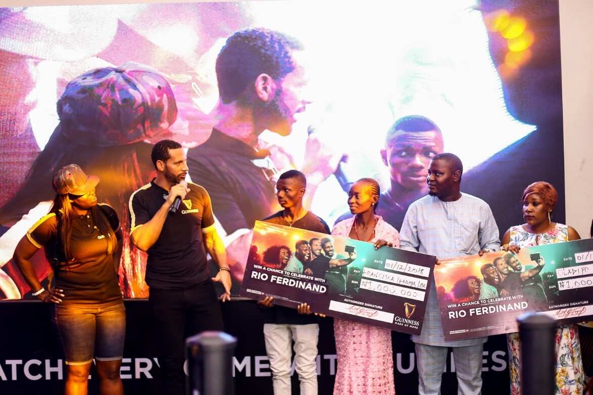 rio ferdinand bonds with fans made of more in yaba