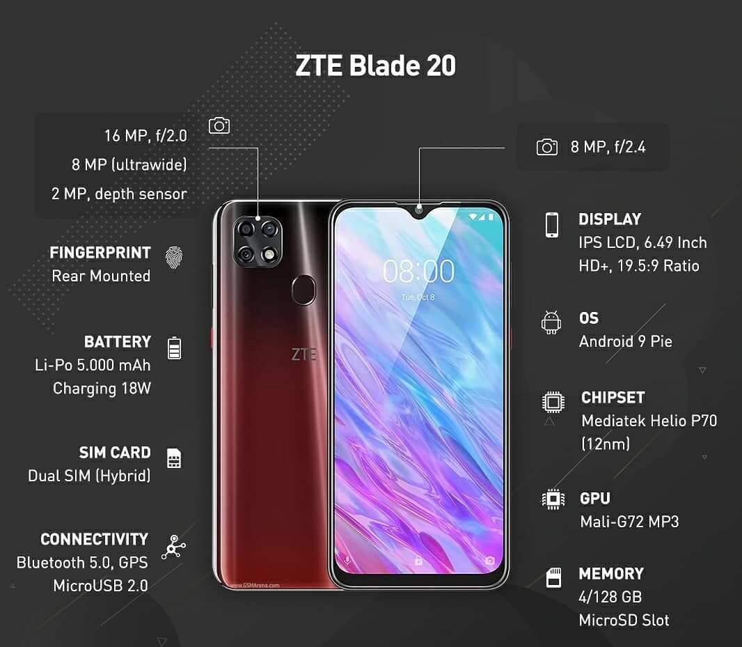 Zte blade 20 smart схема