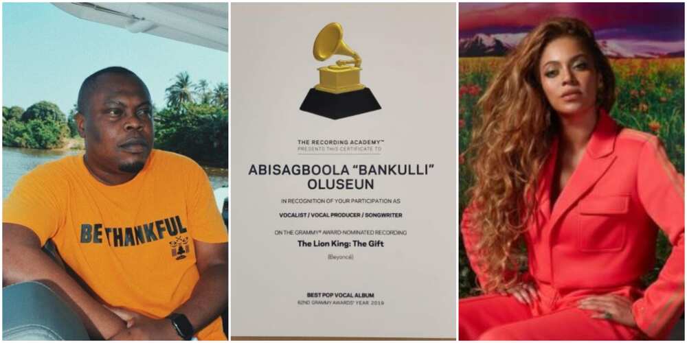 Grammy recognises Nigerian producer Bankulli for contribution on Beyonce’s album