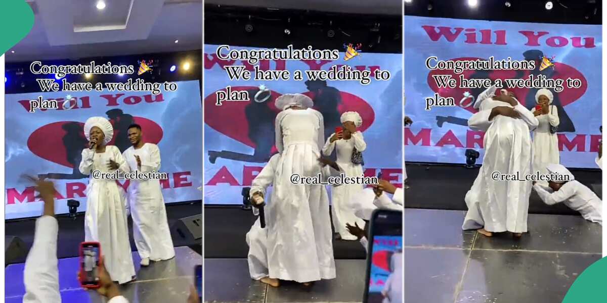 WATCH: Nigerian was surprised with a marriage proposal while she was singing in church