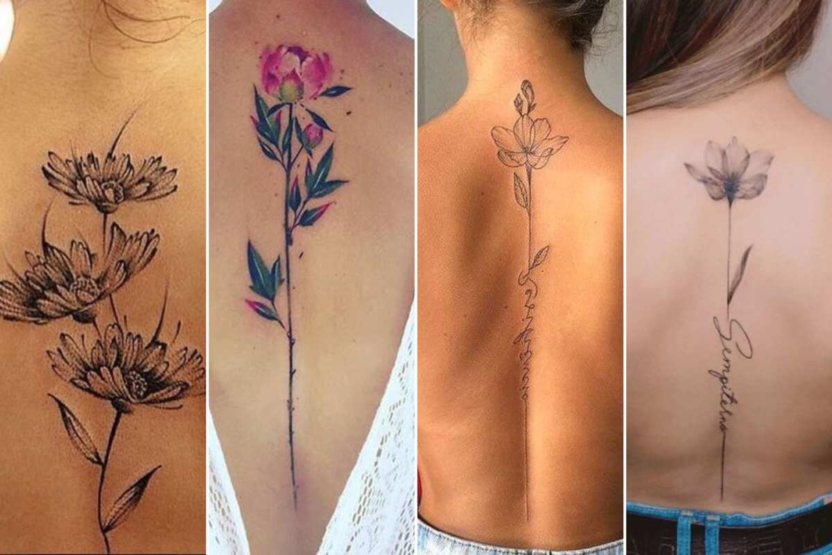 cool floral spine tattoo idea for girls @eviggladcreations 3a - KickAss  Things