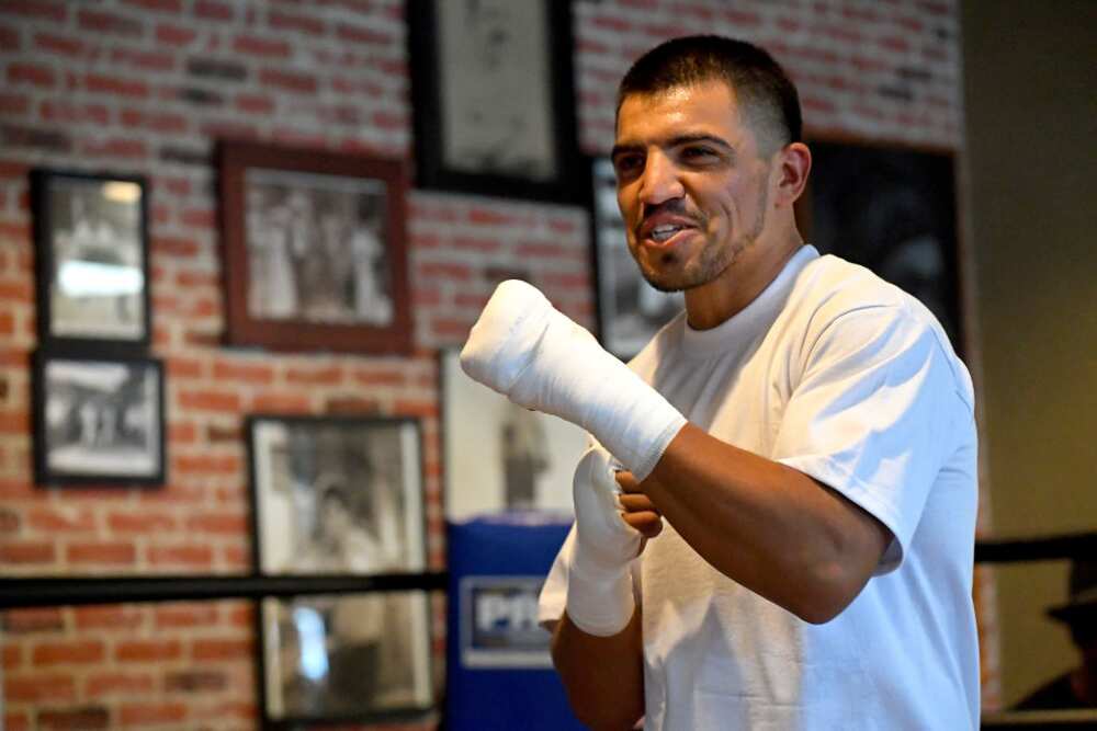 Victor Ortiz pictured during a media workout