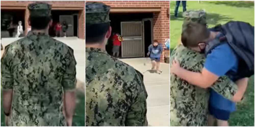 Little boy and his military officer brother Little boy and his military officer brother