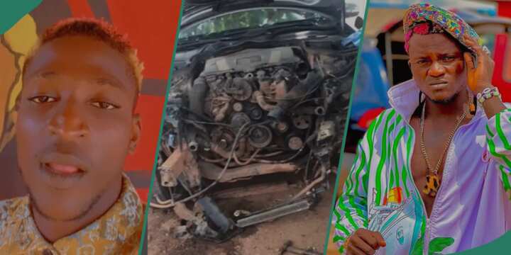 “You Go Explain Tire”: Portable’s Signee Abuga Crashes New Benz In Auto ...