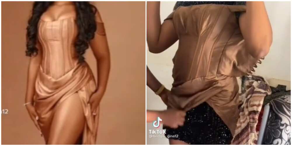 Photos of what a lady ordered and what she received.