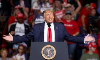 President Donald Trump speaks at a campaign rally in Tulsa, Oklahoma.
Photo by Win McNamee