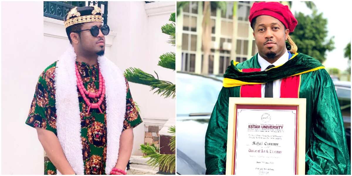 Actor Mike Ezuruonye bags honorary doctoral degree from foreign university, flaunts his certificate