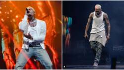 “I see something”: Chris Brown quickly ties shirt around waist after trouser got torn during performance
