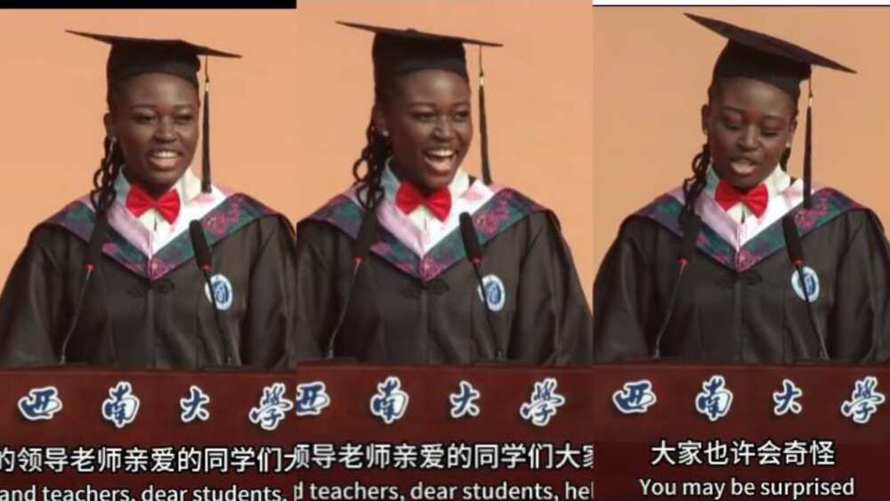 Photos of Ifeoma Amuche on graduation gown