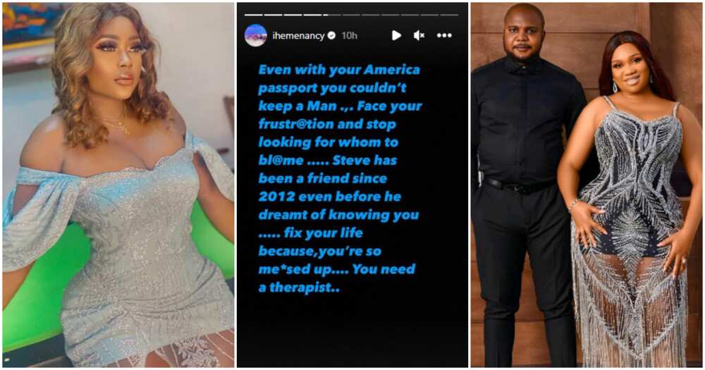 Actress Iheme Nancy accused of sleeping with Sandra Iheuwa's ex-husband.