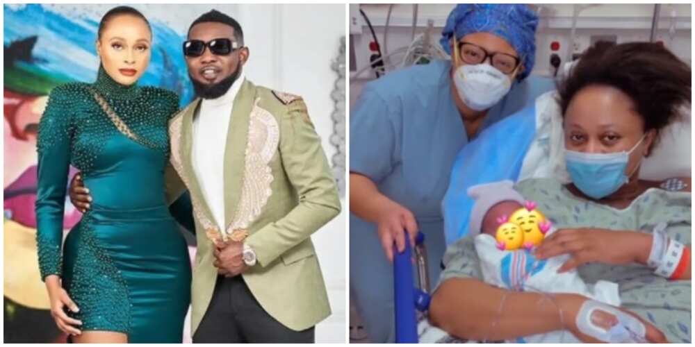 Photos of AY and his wife, Mabel with their son.