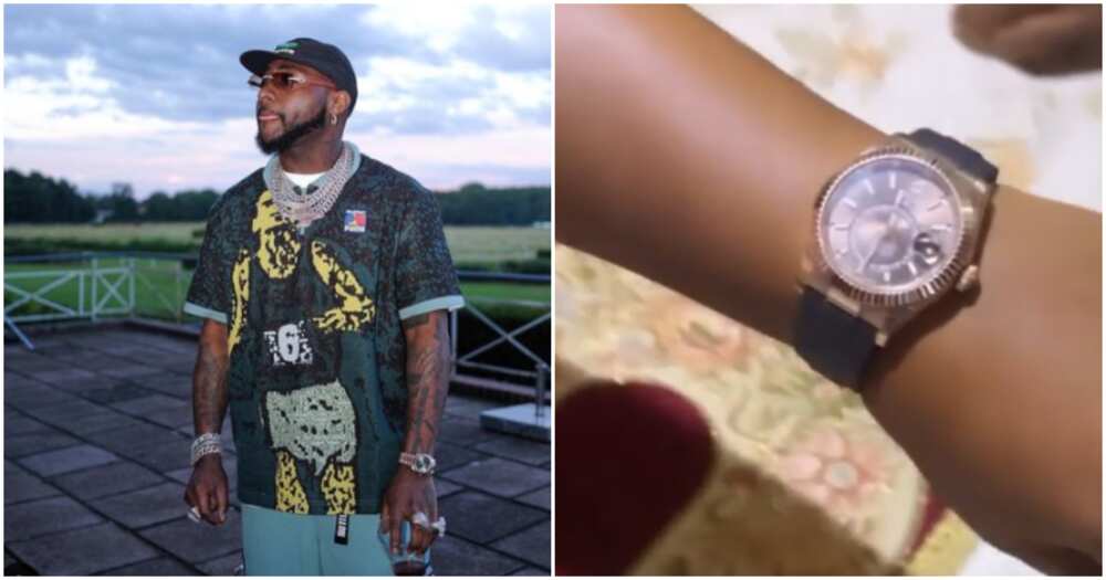 Photos of Davido's N90m wristwatch