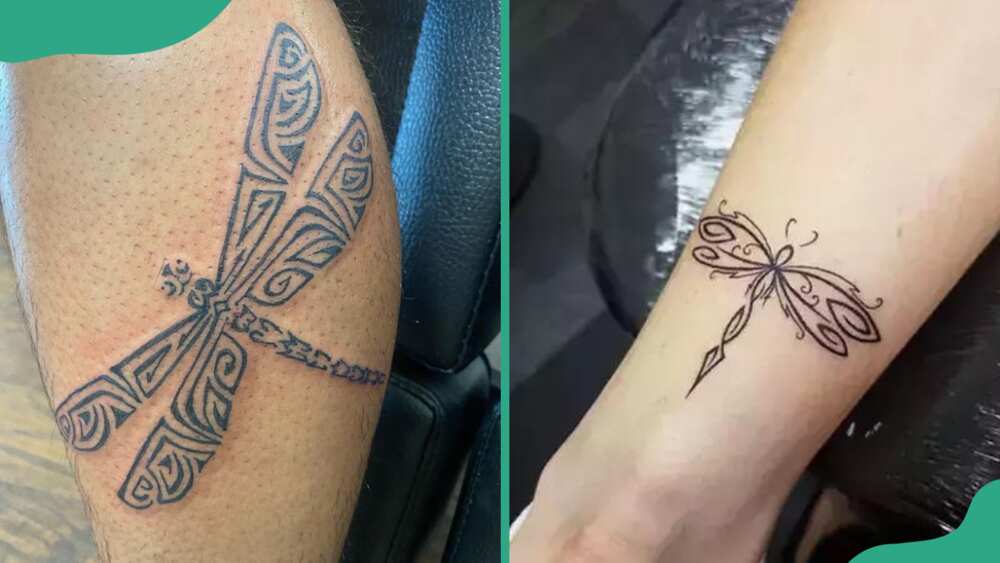 Tribal dragonfly tattoos