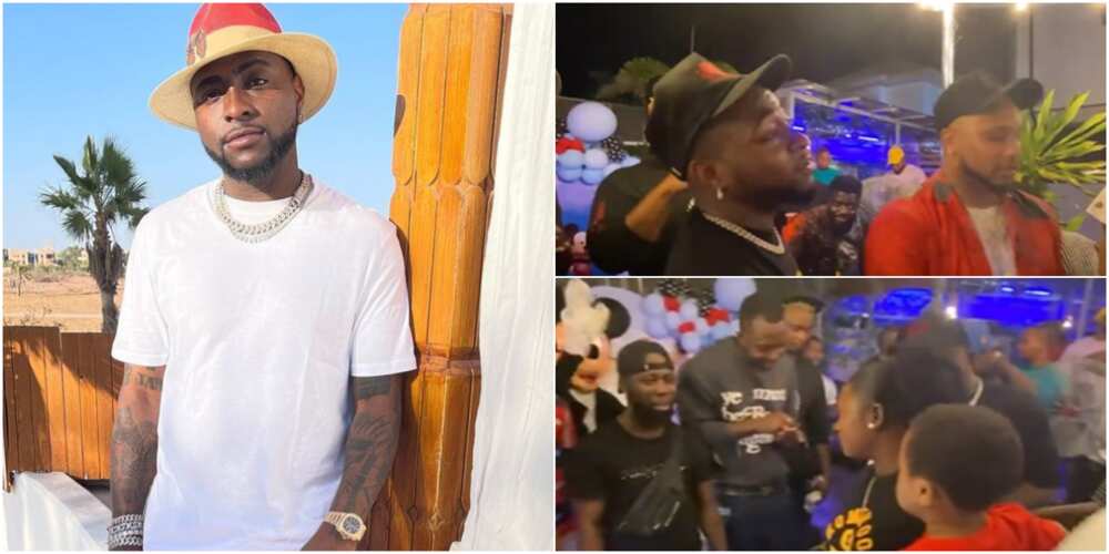 Davido makes cash rain at his nephew's birthday birthday