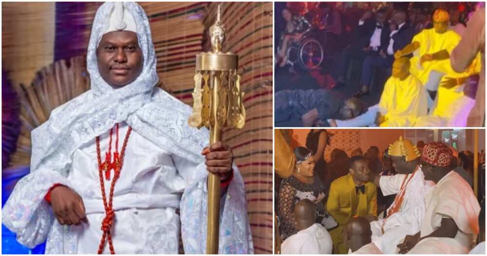 Reekado Banks, Toyin Abraham, Lateef Adedimeji pay respect to Ooni of Ife at event