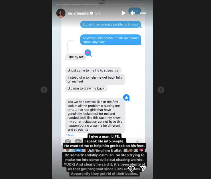 Davido's chat with pregnant US lady Anita Brown leaks.