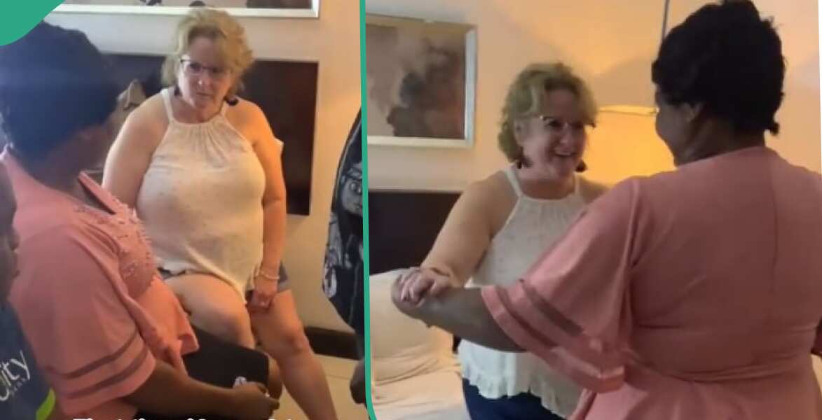 Reactions trail woman’s behaviour as she saw her son’s white wife for the first time