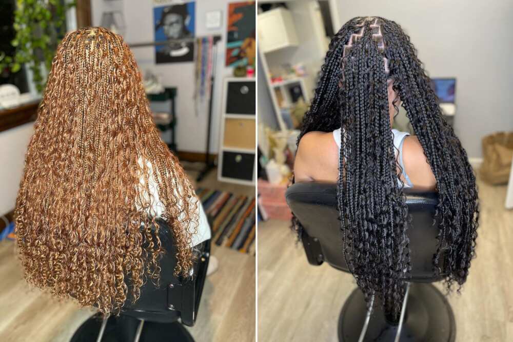 knotless goddess braids