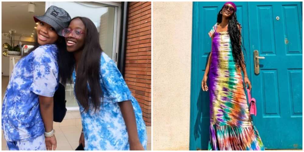 Photos of ladies rocking adire fashion.