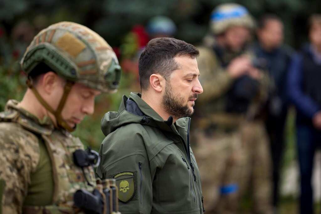 Zelensky Vows 'victory' On Frontline Visit To Liberated Kharkiv Region ...