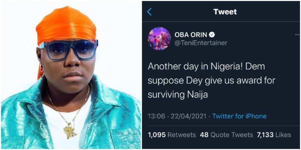 We Should Be Awarded For Surviving Nigeria, Singer Teni Laments Being in the Country