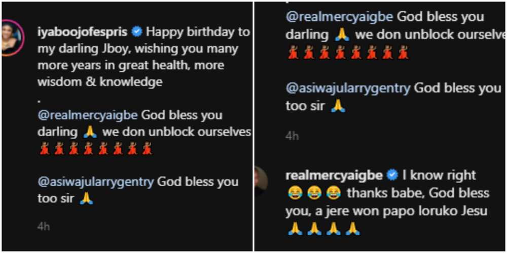 Mercy Aigbe replies Iyabo Ojo's post