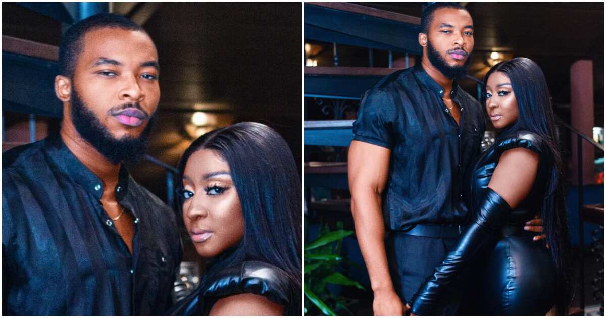 BBN's Eric & Ini Edo stir relationship rumours as they slay in black outfit, caption photo with deep message