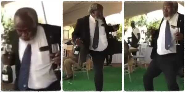An old man has been seen showing off cool dance moves in a sweet video that has attracted people's attention on Facebook