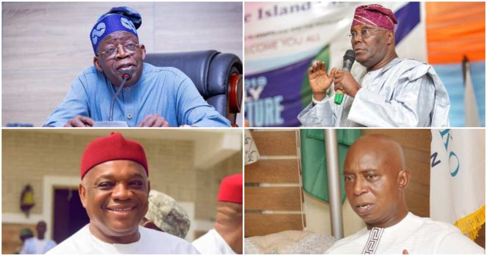 Photos of Bola Ahmed Tinubu, Orji Uzor Kalu, Atiku Abubakar and Ned Nwoko