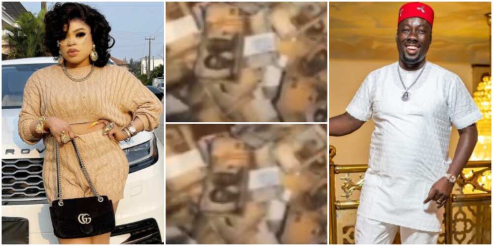 Bobrisky flaunts money in his usual fashion