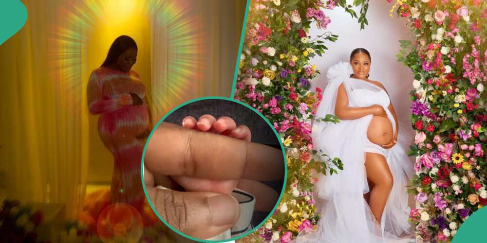 Actress Uche Ogbodo welcomes son with husband.