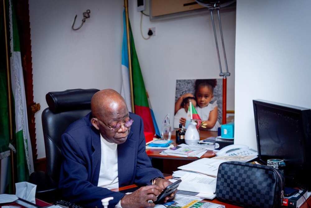 Bola Tinubu in his office