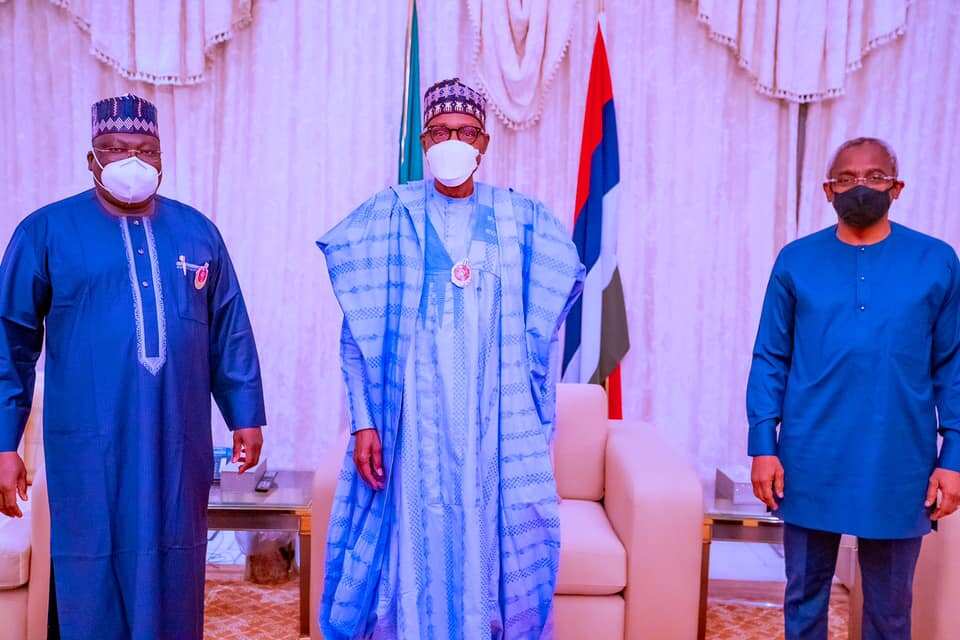 Buhari with Senate president and House of reps speaker