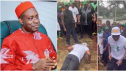 “Wetin be this? Dividends of democracy”: Video shows Governor Soludo doing push-ups, Nigerians react