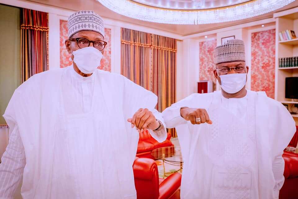 Governor Yahaya Bello and President Buhari
