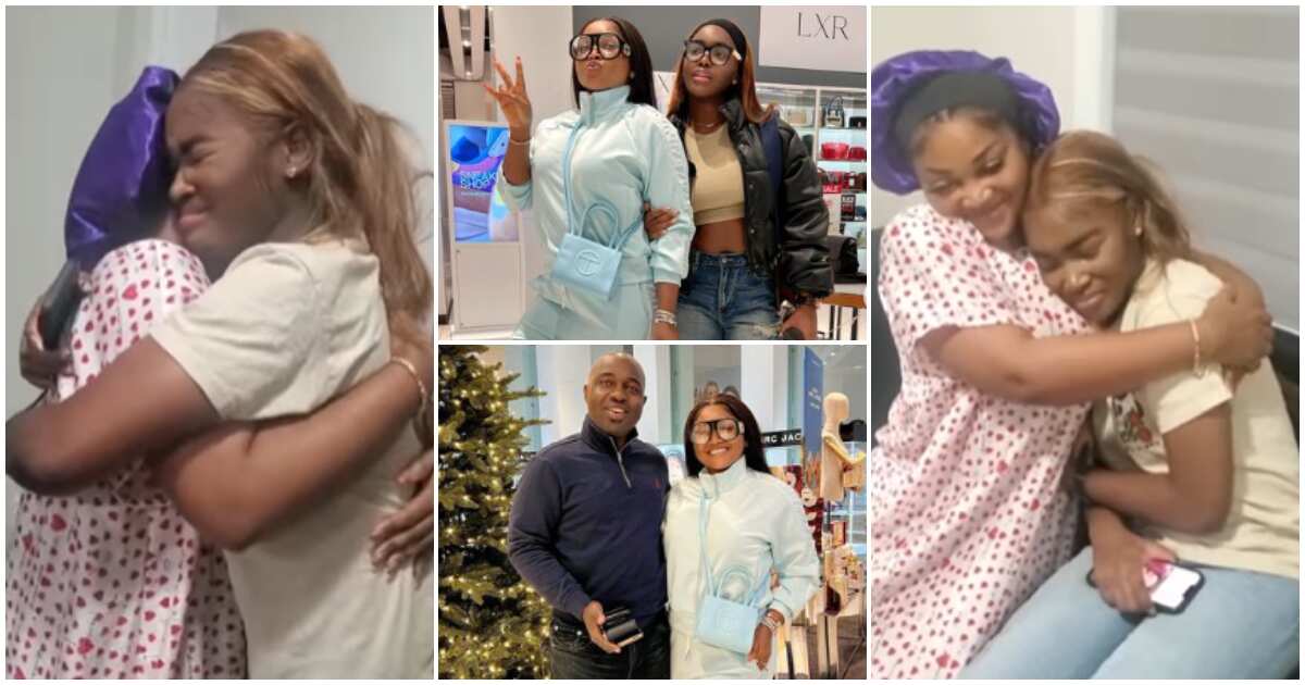 Watch emotional moment Mercy AIgbe reunited with her daughter Michelle in US after a long time