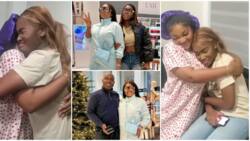 Mercy Aigbe's daughter cries like a baby in touching reunion video as actress flies to US, brings her stepdad