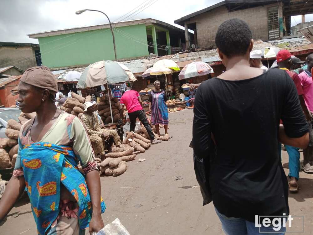 Yam sellers, Lagos market