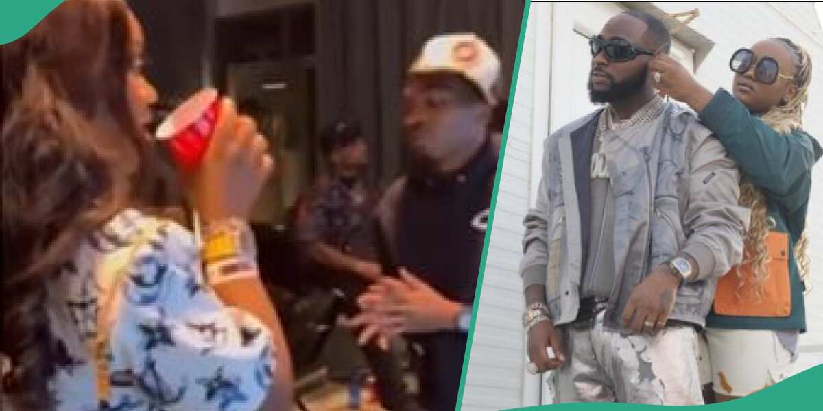 Netizens query Davido's reaction as Mayorkun talks to his wife Chioma in video