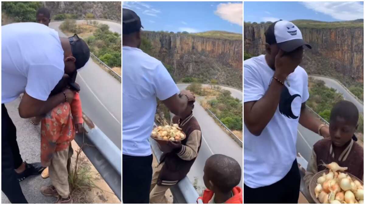 Video captures moment man came down from his car, cried & hugged kids hawking on road, many react