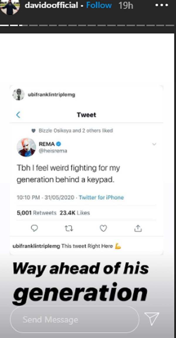 He is way ahead of his generation - Davido praises Rema