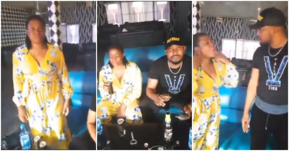 Photos of the Nollywood actor and his girlfriend at a bar