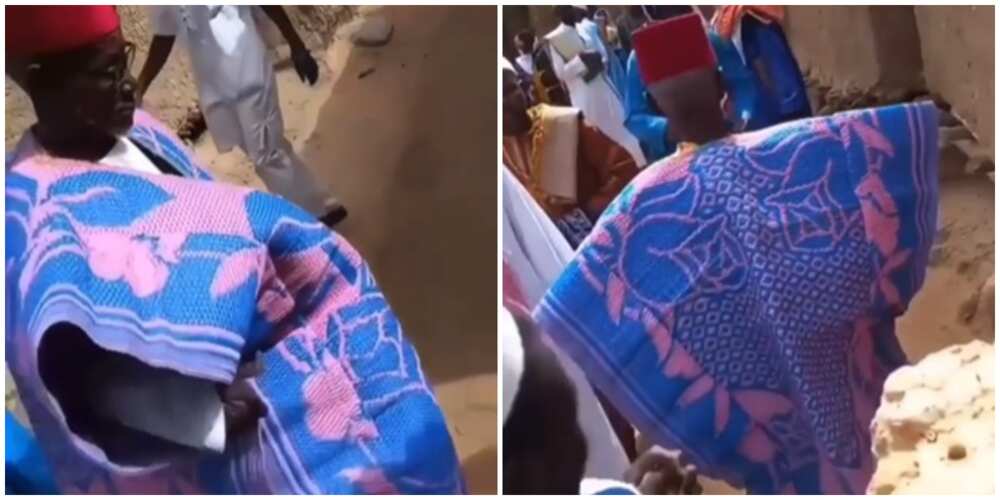 Photos of a man rocking agbada made from mat. Photos of a man rocking agbada made from mat.