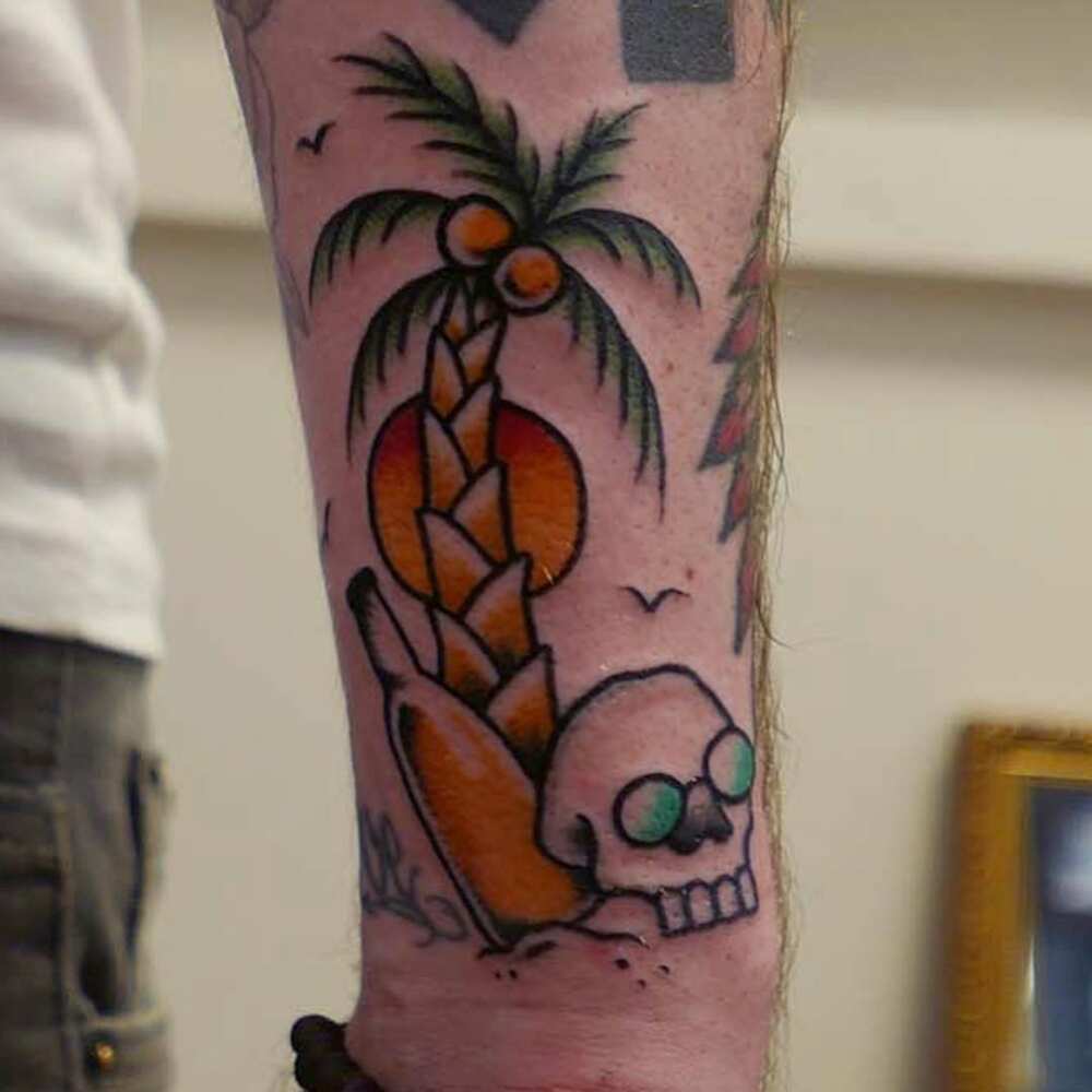 palm tree tattoo
