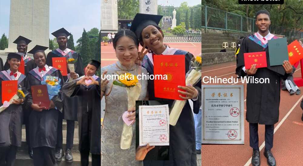 Photos of five Nigerian students who bagged excellence awards in China.