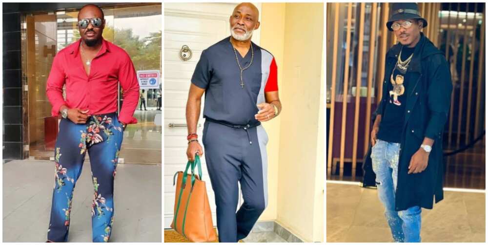 Photos of Jim Iyke, RMD and Timini Egbuson.