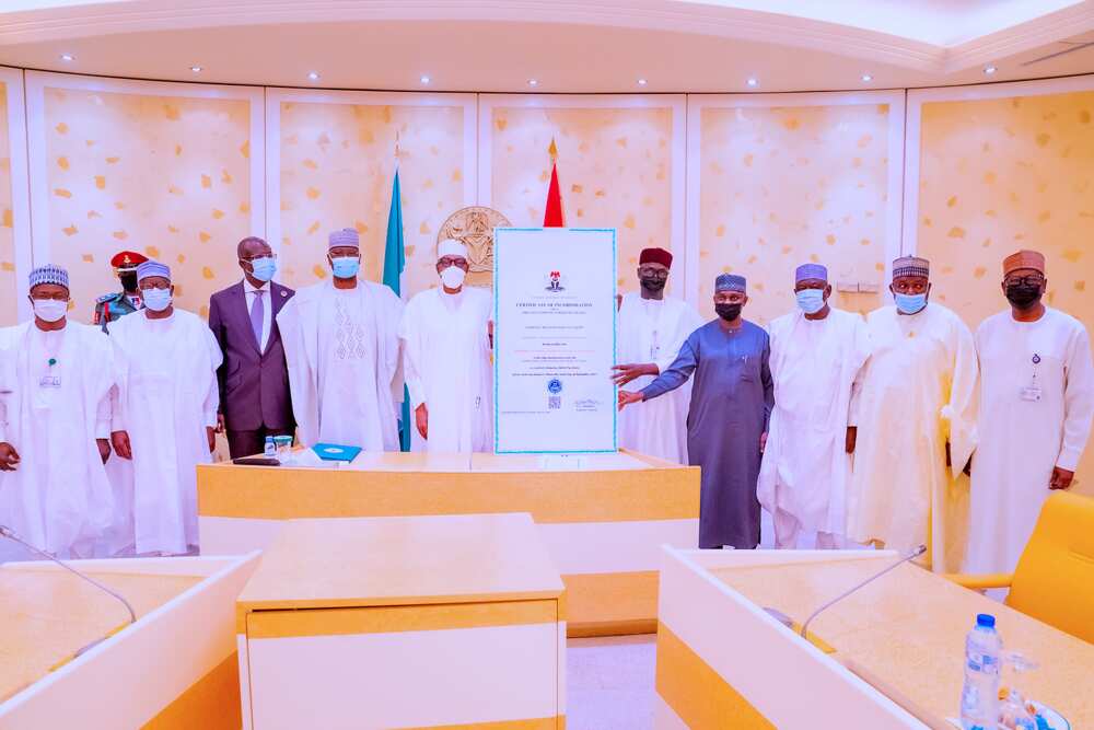 Buhari Receives certificate of incorporation for NNPC