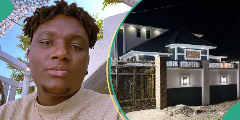 Nollywood actor Kalu George shows off house built by mother.