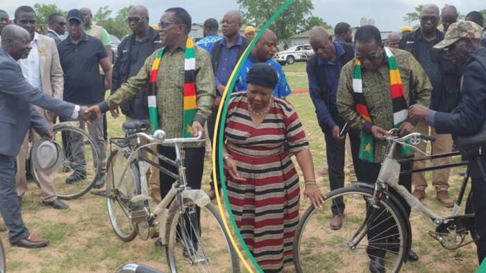 Photos trend as Zimbabwe President donates 54 bicycles to village heads as Christmas gift